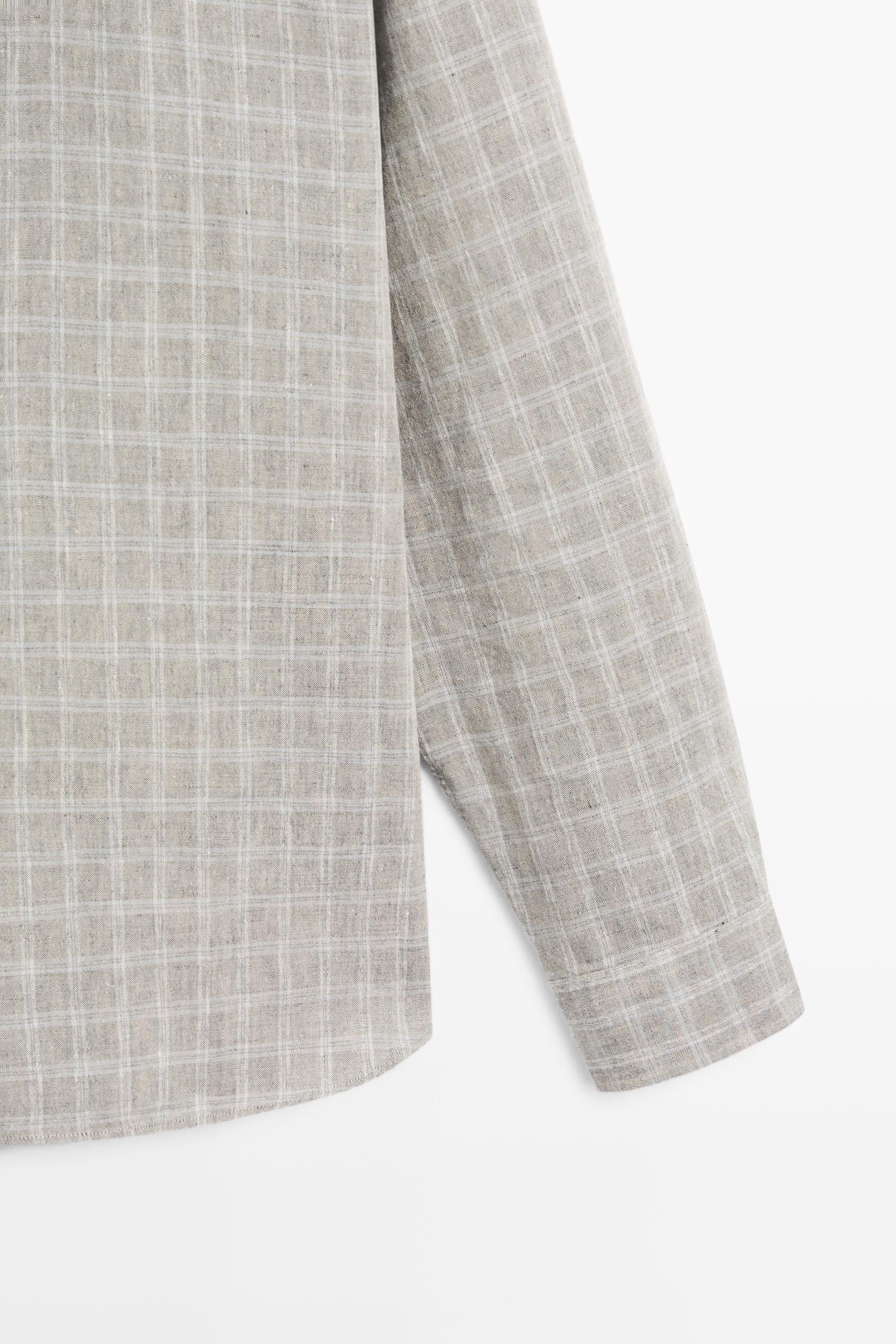 100% linen check shirt
